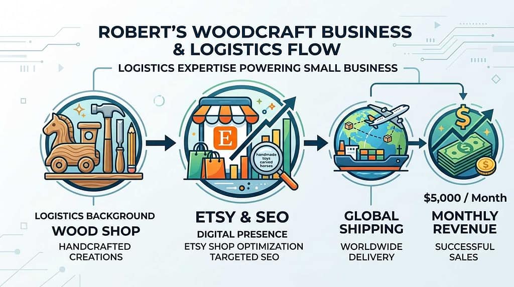 A professional infographic showing the steps to turn a passion into a profitable retirement hobby with passive income.