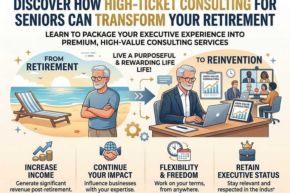 Discover how high-ticket consulting for seniors transforms retirement by packaging executive experience into premium services.